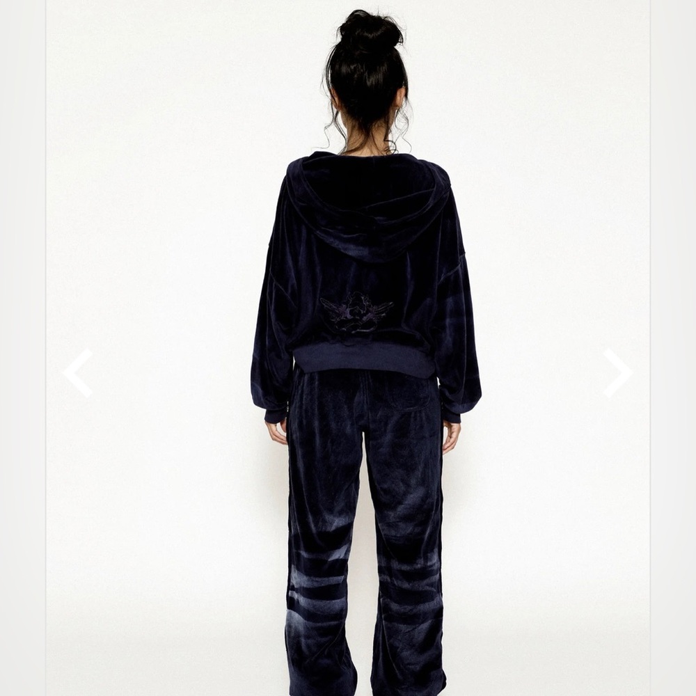 Boys Lie Velour Cropped Hoodie - Picture 2 of 3